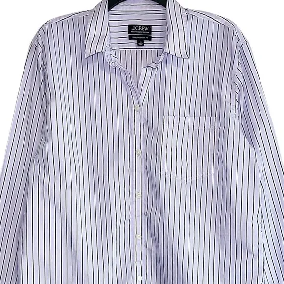 J Crew Garcon Classic Fit Shirt Plus Size 14 Top Striped Lavender Button Up - Picture 1 of 9